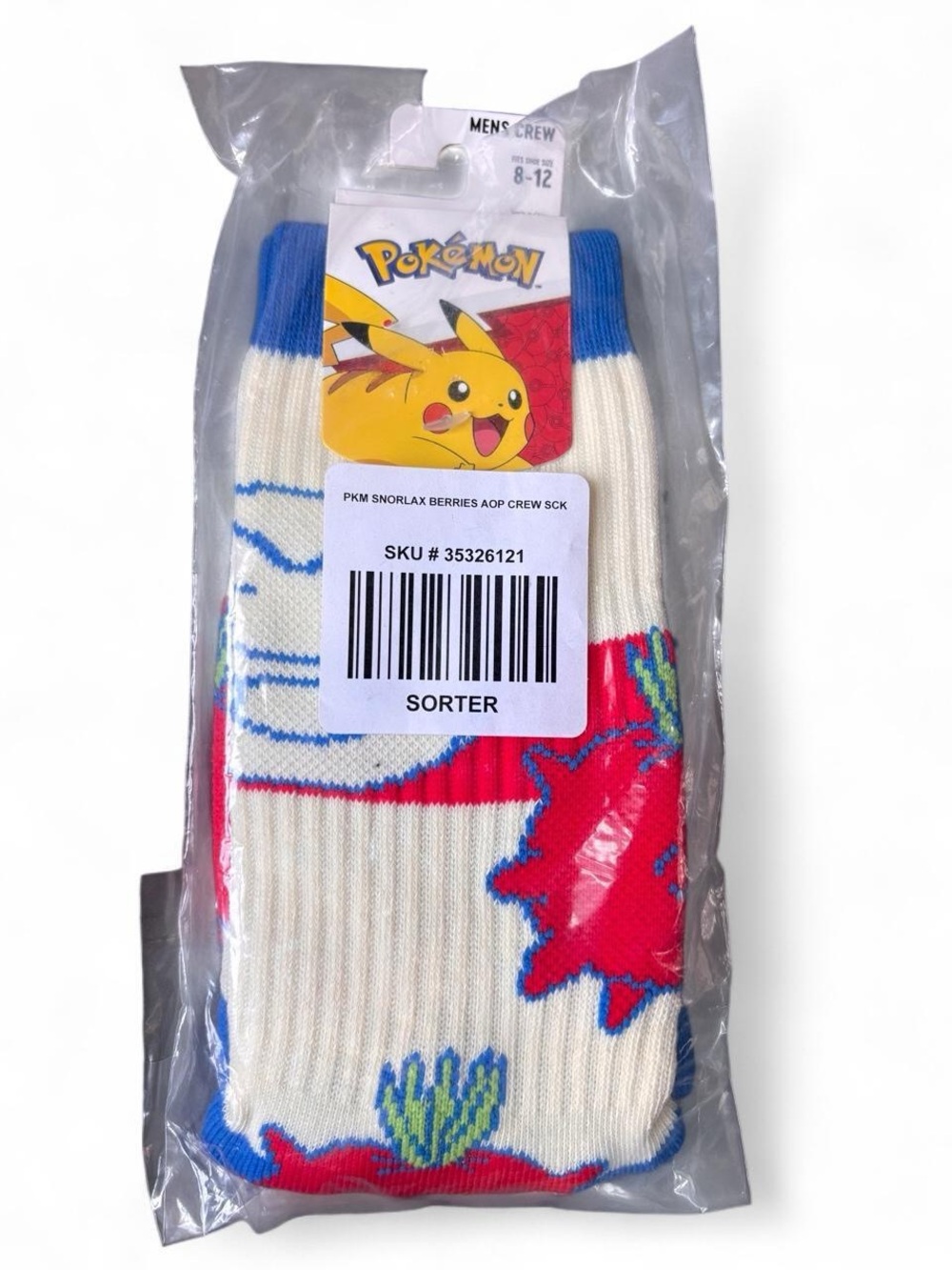 Bioworld Pokémon Kids Crew Socks - White, Blue & Pink